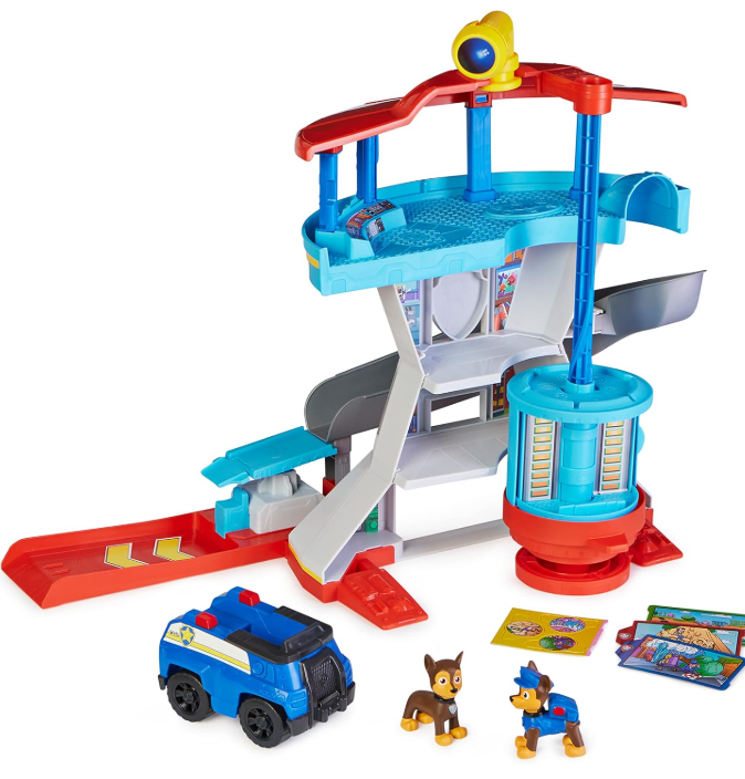 PAW Patrol, Lookout Tower, Hauptquartier Spielset mit 1 Chase Basis Fahrzeug, 2 Chase Figuren und Zubehör, geeignet für Kinder ab 3 Jahren B-Ware