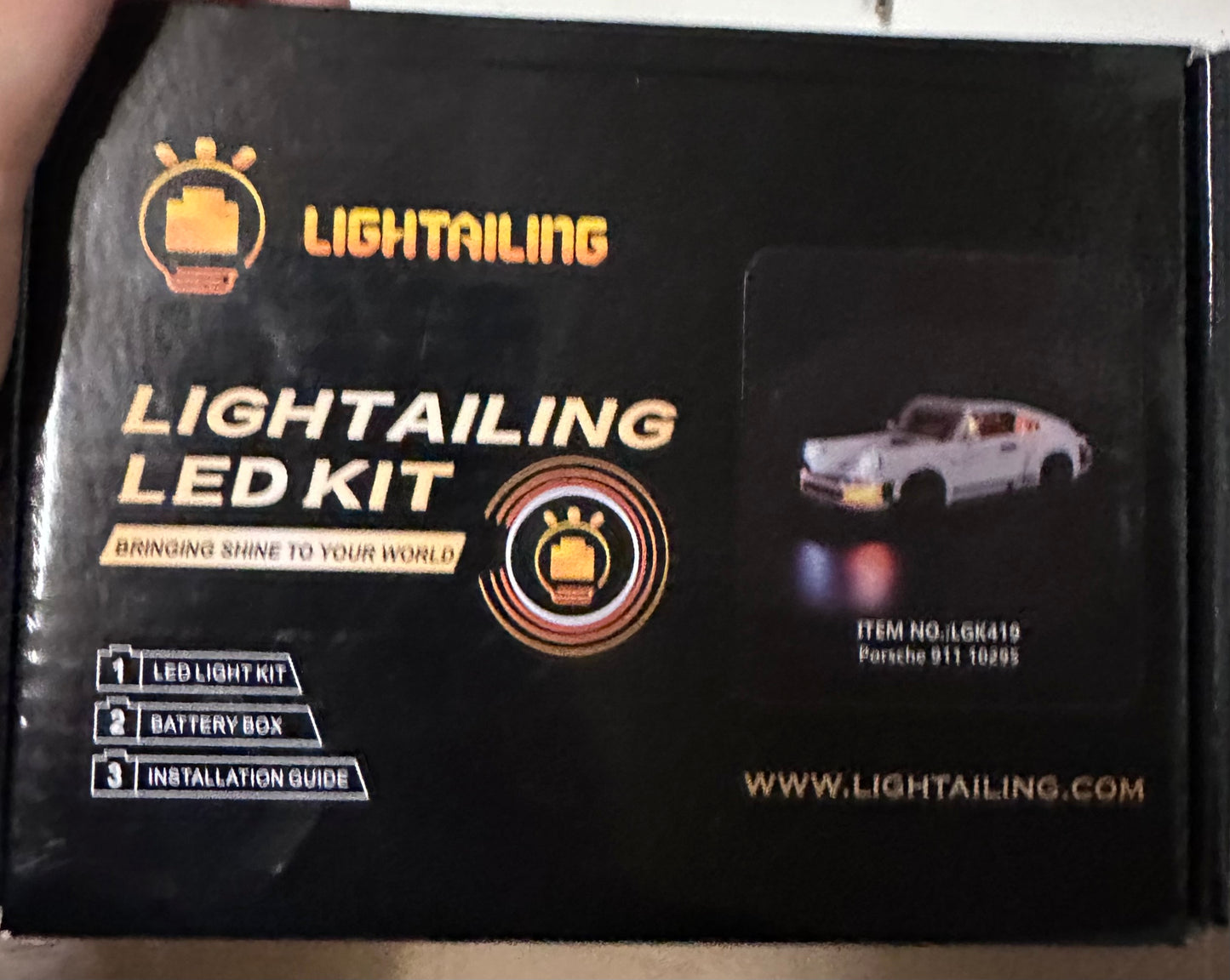 GEAMENT LED-Licht-Set für 2021 Porsche 911 – Kompatibel mit Lego 10295 Creator Expert Modell B-Ware