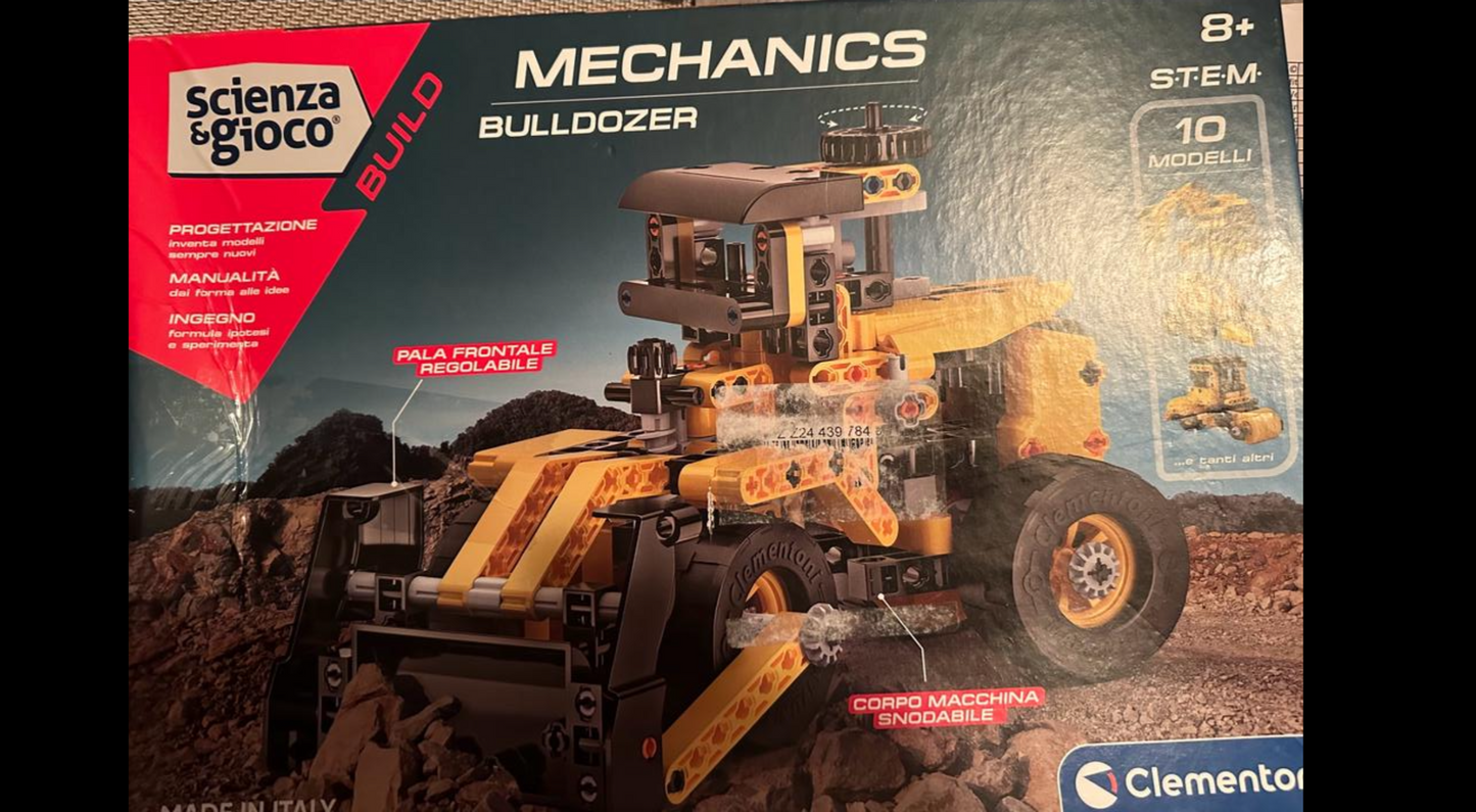Clementoni 19139 Mechanik-Labor – Bulldozzer ab 8 Jahre Klemmbausteine B-Ware