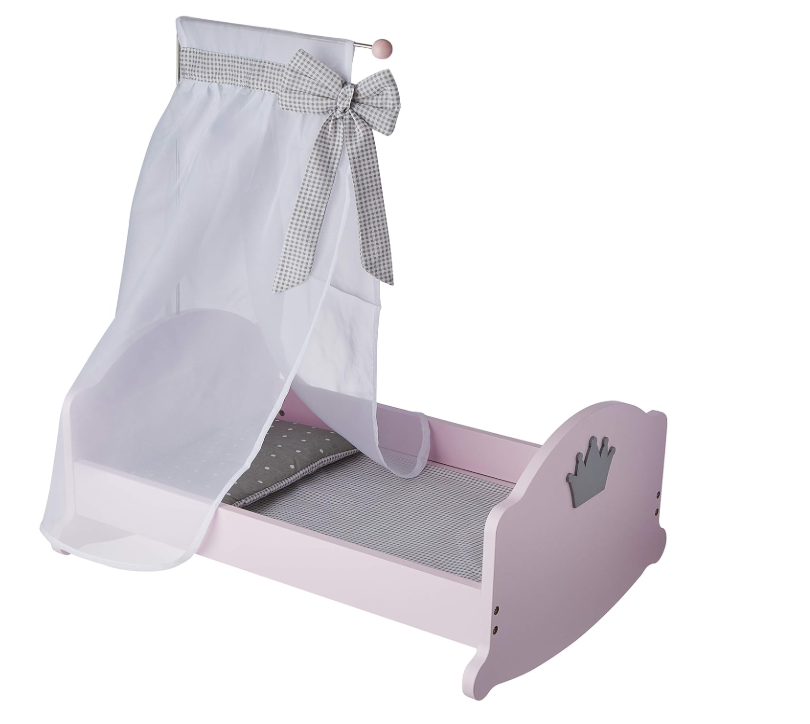 roba Puppenwiege Serie 'Sophie', inkl. textiler Ausstattung, Bettwäsche und Himmel, rosa B-Ware