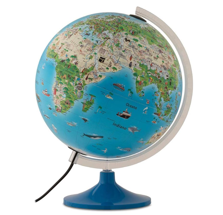 Globus 30 cm Durchmesser Weltkarte beleuchtet B-Ware